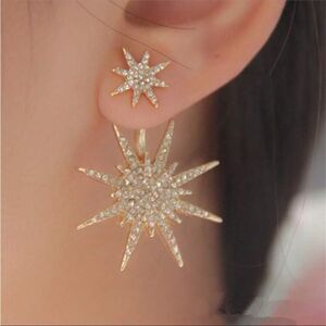 Anthropologie Gold Starburst Earrings